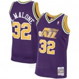 Camiseta Utah Jazz Karl Malone #32 Mitchell & Ness 1991-92 Violeta